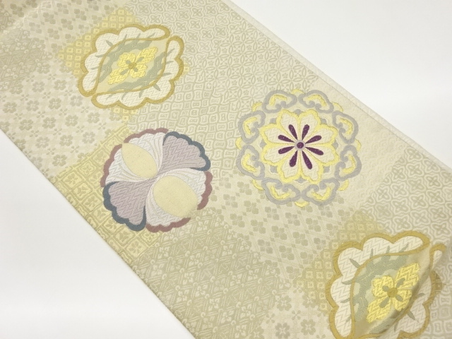 JAPANESE FUKURO OBI / WOVEN FLOWER CREST